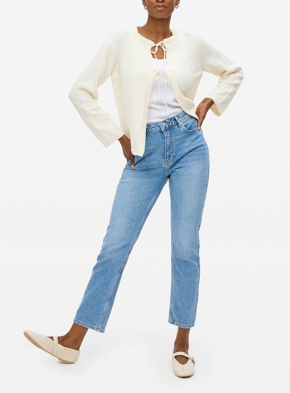 Mid Wash Denim Stovepipe Straight Jeans 6R